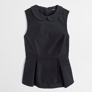 J.CREW navy cotton peplum top jacquard size 2